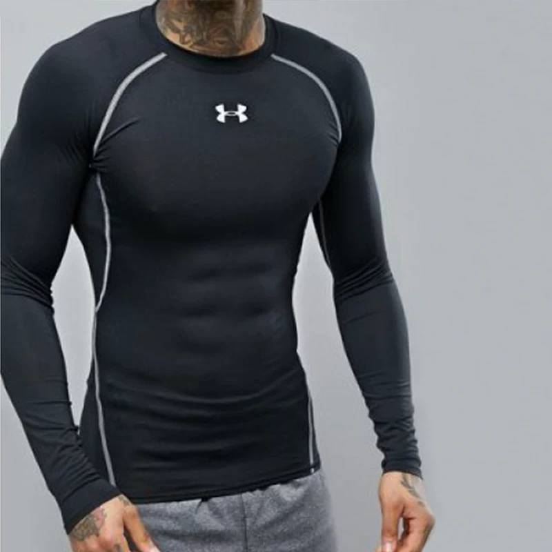 Under armour, быстросохнущая спортивная лонгслив, эластичная футболка, для бега, впитывает пот и запах, облегающая