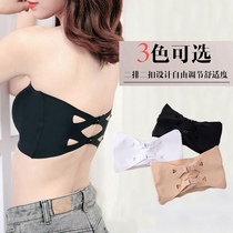 2021 summer thin strapless chest bandeau gathered beautiful back sling underwear bra student bottoming anti-light