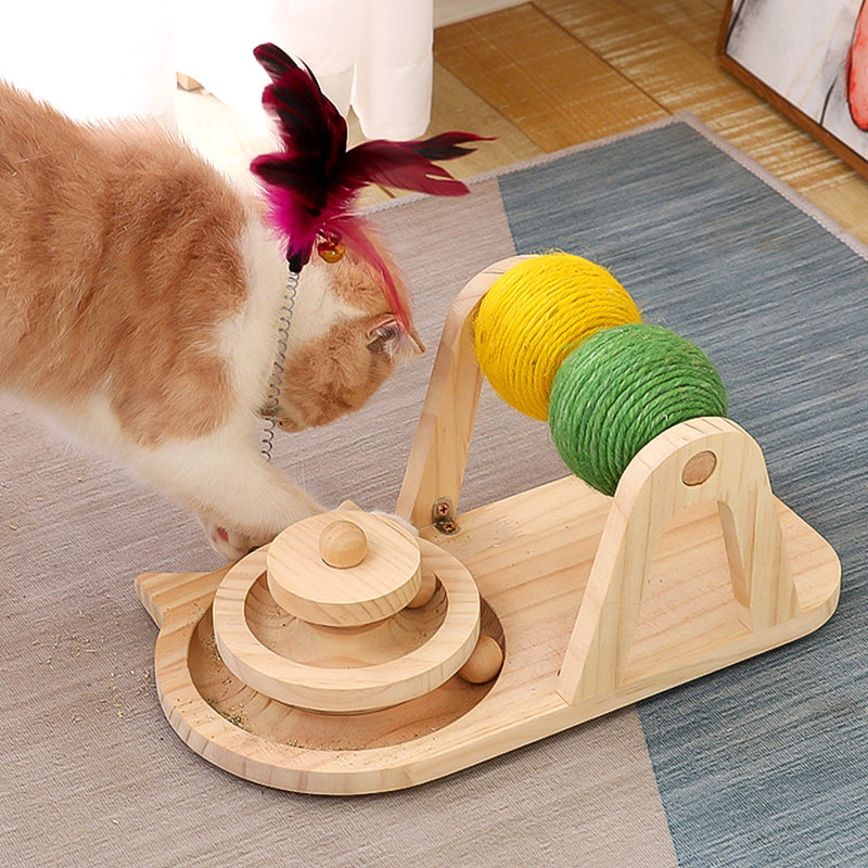 Solid wood sisal cat grip plate durable cat coveted cat litter kitty claw Supplies grinding plate cat catch Cat Catch Anti-Cat Grip