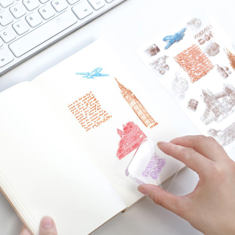 Transparent seal plate Plexiglass high quality crystal acrylic handle Transparent seal matching hand account student sticker seal Transparent silicone seal matching use of acrylic plate