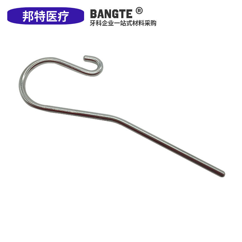 The dental 2mm root wire of the hook root gauge is pegged to the hook to the root tube to measure the hook