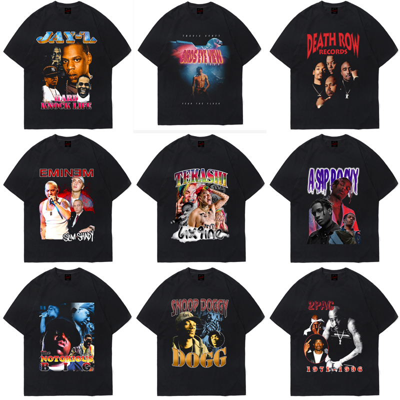 Hiphop Rap 2Pac Travis Scott Asap Eminem Xxx Lil Peep Short-Sleeved T-Shirt