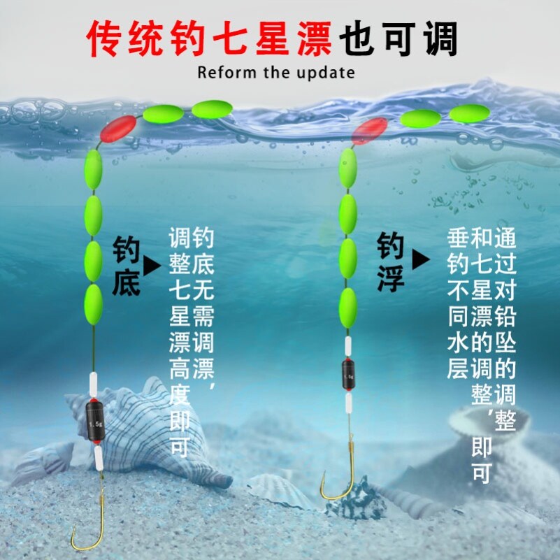 Seven Star Colourful Fish Rafting Group Single Hook Suit Tied Up Fish Crochet Line Full Of Crucian Fish Main Line Group Super Fishing Gear Supplies