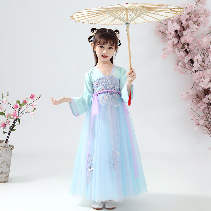 Girls Chinese Hanfu spring dress childrens Tang dress Ru skirt FAIRY DRESS little girls ancient childrens clothing ancient Chinese style dress