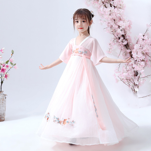 Girls Chinese Hanfu Fairy princess dress childrens ancient dress Ru skirt super fairy Chinese style childrens ancient style dress little girls Fairy Dress