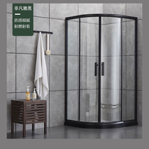 Simple shower room bathroom overall bath room black rain shower room partition glass dry and wet separation bath screen customization
