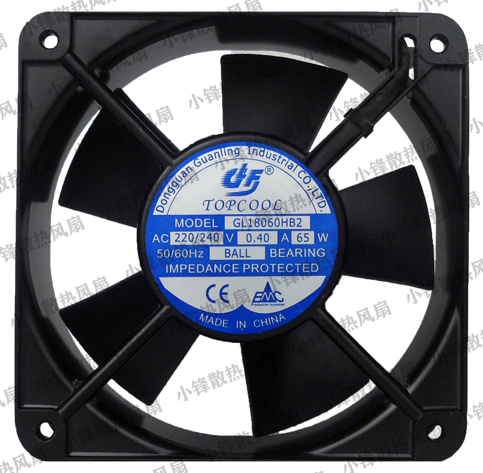 Original TOPCOOL HEAT DISSIPATION FAN GL18060HB2 DOUBLE BALL BEARING HIGH REV 220v INDUSTRIAL FAN