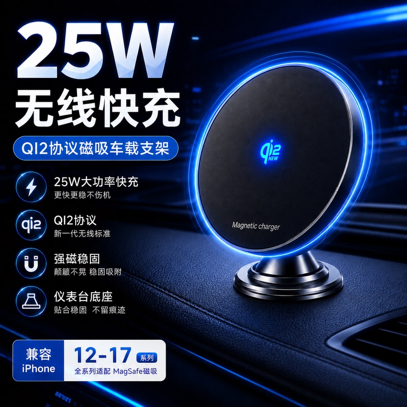 Magsafe Magnetic 25W Car Wireless Charging Phone Holder Is Suitable for Apple Mobile Phone Wireless Chargers Magsafe Magnetic 25W Car Wireless Charging Phone Holder Is Suitable for Apple Mobile Phone Wireless Chargers