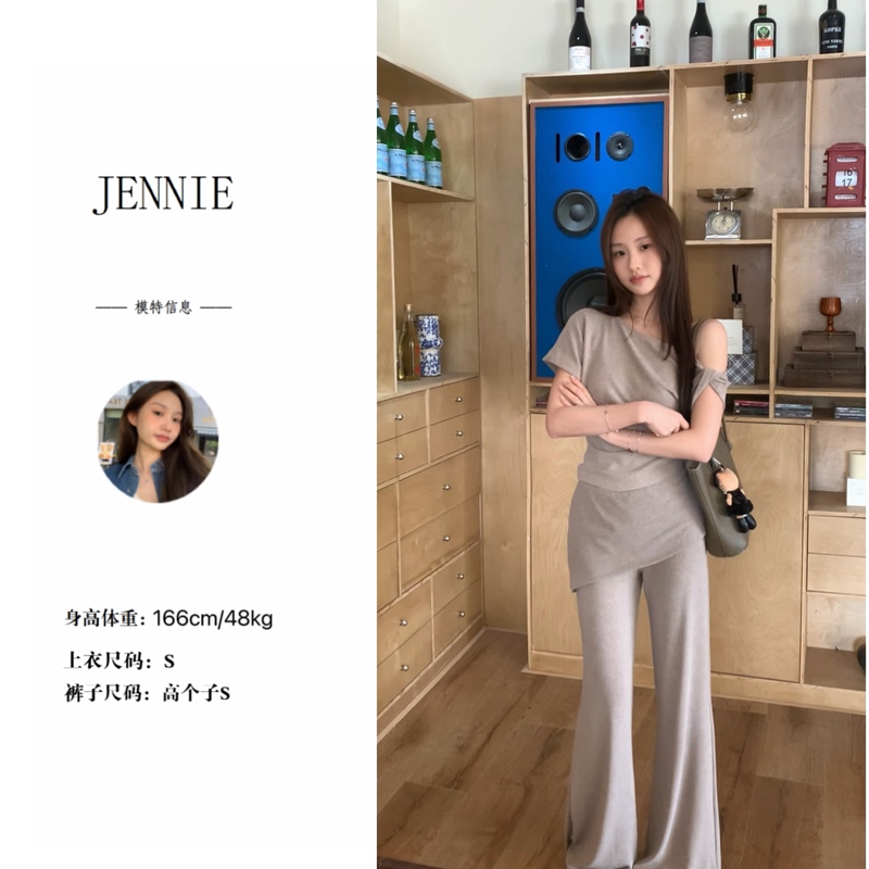 Lazy Style, Fashionable and Casual Drapey Spring and Summer Elastic Waist High-Elastic Slimming Casual Pants