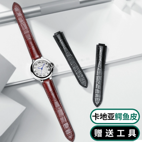 Cartier, ремешок для часов, оригинальный воздушный шар, складные часы подходит для мужчин и женщин, из натуральной кожи, крокодил