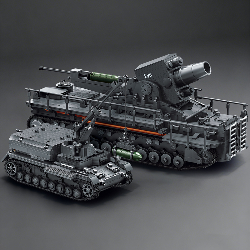 Black Technology Karl Heavy Howitzer Assembly Model Building Blocks Ammunition Car Boys' Large Toy World War Ii Tank