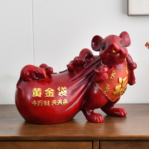 Home decoration crafts display Chinese Zodiac mouse fortune ornaments office living room entrance shop opening gifts