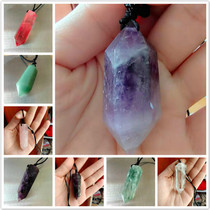 Natural amethyst raw stone pendant natural white powder Red Crystal lapis lazuli obsidian green fluorite Jade hexagonal prism