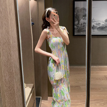 Beach dresses Women Summer 2021 new Sanya seaside holiday dresses Broken Flowers Harnesses Long Skirts and Ankle First Love Dress