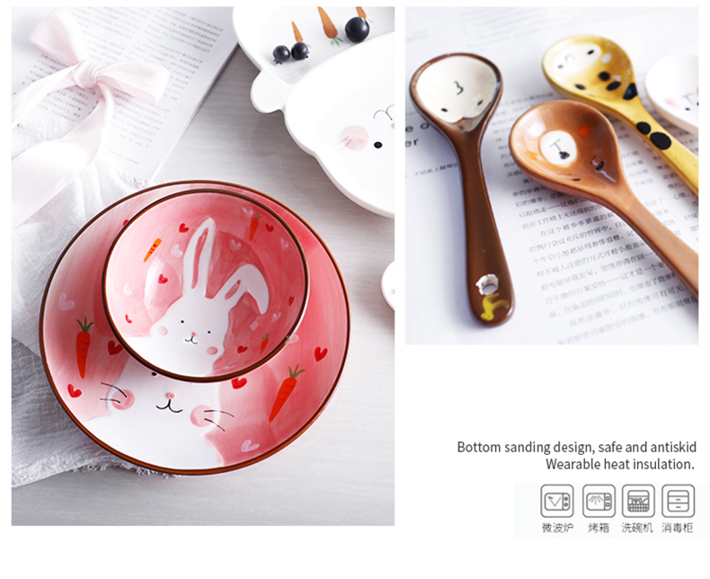 Jingdezhen express animals creative ceramic tableware children cartoon baby food bowl bowl bowl dish breakfast tray