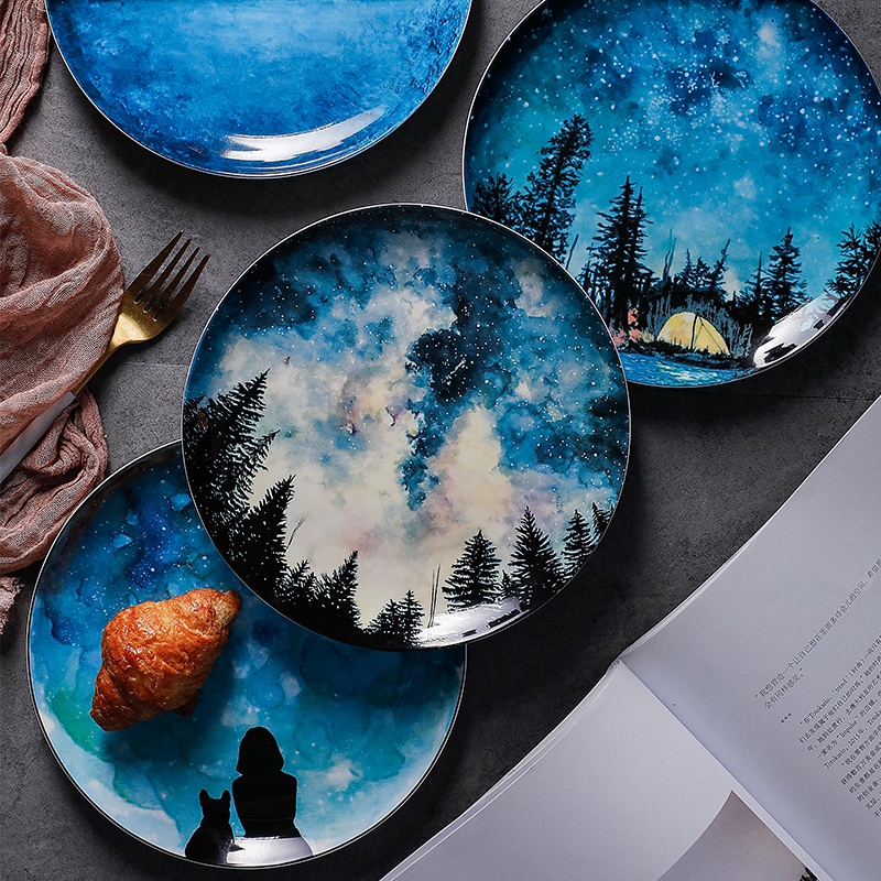 Creative household dish dish dish star salad plates ceramic tableware dinner plate steak plate web celebrity ipads porcelain tableware