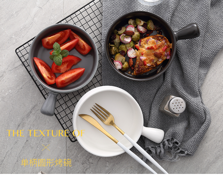 For jobs creative household ceramics single handle bowl bowl of cheese baked baking oven baked red bowl bowl For FanPan job network