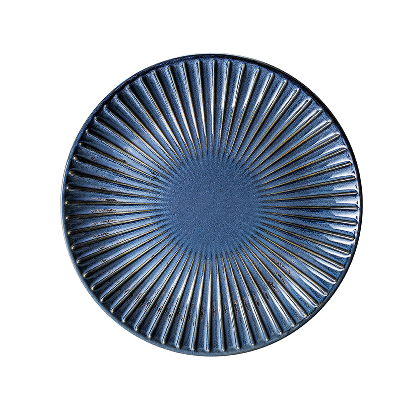 Creative ceramic tableware plate beefsteak bundt cake of plate of fruit to use up all the light stripe plate