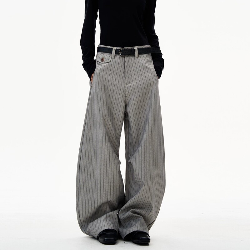 Neutcut American Old Money Style Striped Trousers for Men and Women, Drapey Loose Pants, Scimitar Casual Trousers for Couples Neutcut American Old Money Style Striped Trousers for Men and Women, Drapey Loose Pants, Scimitar Casual Trousers for Couples