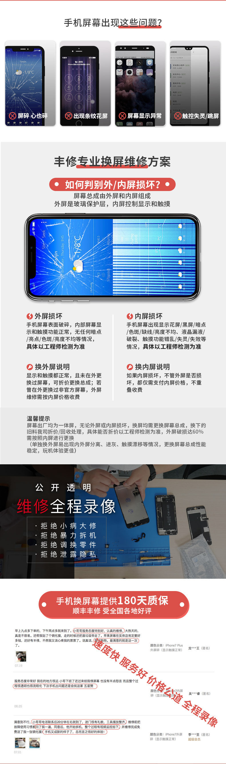 顺丰直营 丰修 iPhone6s上门更换外屏 内有全型号可选 图2