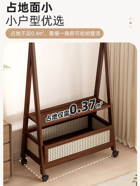Floor-Standing Coat Rack for Entryway and Bedroom, Home Clothes Rack, Movable Storage for Clothing Store, Simple Storage Solution