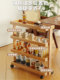 Simple Movable Cart with Multi-Layer Storage Shelves for Kitchen and Office, Organizer Rack for Household Storage