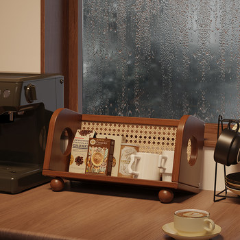 Cup Holder Desktop Multifunctional Display Rack Dining Table Countertop Solid Wood Multi-Layer Coffee Cup Tea Cup Tea Set Storage Rack