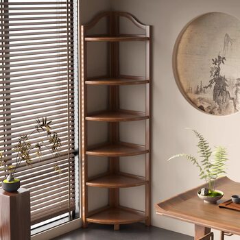 Solid Wood Tripod Corner Bookshelf for Home Use, Floor-Standing, Bathroom Storage, Gap Storage, Living Room Wall Corner Shelf, Simple Design