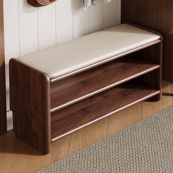 Nordic Solid Wood Shoe-Changing Bench, Entryway Shoe Bench, Home Shoe Rack, Shoe Bench-Style Shoe Cabinet, Entryway Bench for Sitting and Putting on Shoes