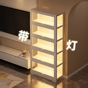 Lighted Figure Display Cabinet with Lock, Household Dust-Proof Acrylic Model Display Cabinet, Toy Blind Box Display Rack
