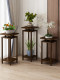 Solid Wood Flower Stand Integrated Ornament Shelf New Chinese Style Indoor Floor-Standing Flower Stand Flower Pot Stand Living Room Hanging Orchid Stand