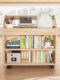 Solid Wood Under-Desk Integrated Floor-Standing Bookshelf, Movable Storage Rack, Multi-Functional Storage Cabinet, Office Workstation Small Bookcase