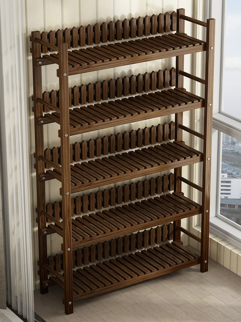 Flower Stand Storage Rack Solid Wood Multi-Layer Balcony Decoration Arrangement Floor-Standing Succulent Flower Pot Rack Indoor Living Room Simple