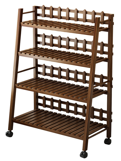 Balcony Garden Flower Stand Multi-Layer Indoor Household Solid Wood Succulent Flower Pot Stand Living Room Floor-Standing Green Plant Storage Rack