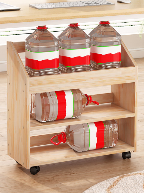 Solid Wood Under-Desk Integrated Floor-Standing Bookshelf, Movable Storage Rack, Multi-Functional Storage Cabinet, Office Workstation Small Bookcase