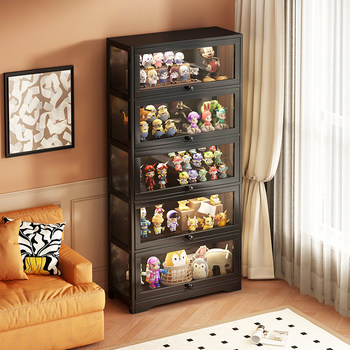 One-Piece Display Cabinet for Figures, Home-Use Floor-Standing Cabinet, Lego Building Block Model Storage Bookshelf, Simple Storage Rack