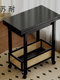 Movable Folding Small Table, Living Room Sofa Side Cabinet, Household Small Table, Vintage Style Solid Wood Small Apartment Trolley