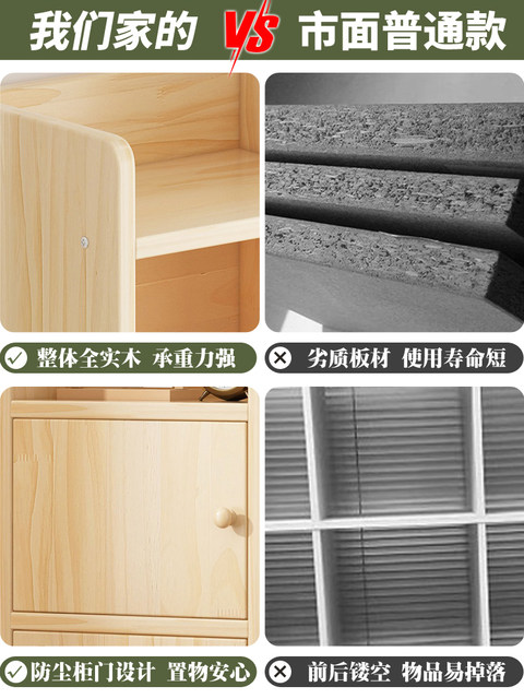 Acrylic storage cabinet, all solid wood hand-made cabinet, one-piece floor-standing bookshelf, bookcase storage, multi-layer toy display cabinet