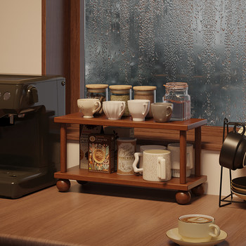 Solid Wood Cup Holder Storage Rack Desktop Water Cup Tea Cup Tea Set Placement Rack Coffee Cup Dining Table Cup Storage Display