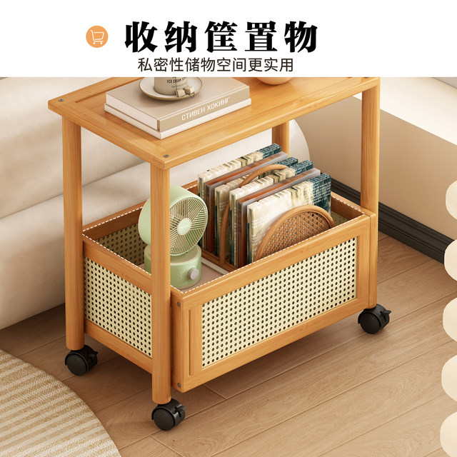 Side Table, Mobile Coffee Table, Small Table, Trolley, Sofa Side Table, Side Cabinet, Storage Rack, 2024 New Model Corner Table, Bedside Table