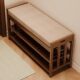 All-Bamboo Shoe Bench and Shoe Cabinet, Home Shoe Rack, Integrated Entryway Bench for Sitting, Doorway Storage, Shoe Bench with Multiple Layers for Entryway Shoe Rack