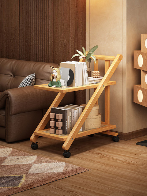 Side Table, Movable Coffee Table, Sofa Side Table, Bedside Table, Home Corner Table, Living Room Floor-Standing Small Trolley, Storage Rack