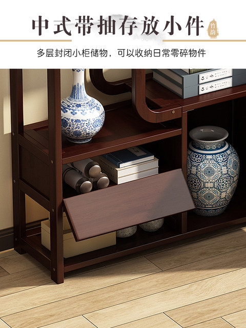 New Chinese-Style Display Shelf, Multi-Purpose Cabinet for Tea and Teacups, Storage Rack for Tea Room Decorations, Tobacco and Alcohol Rack, Multi-Purpose Cabinet