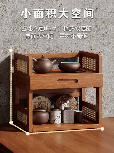 Desktop Display Rack for Small Teacups and Tea Sets, Storage Rack for Table Tea Table, Multi-Layer Display Rack for Purple Clay Teapots