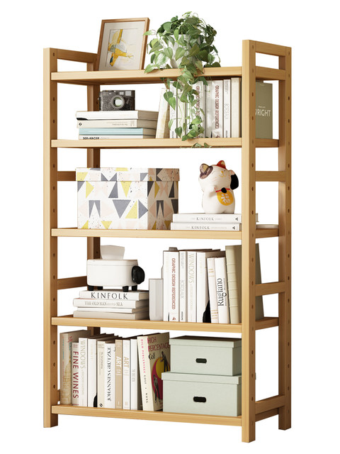 Multi-Layer Bamboo Simple Storage Rack Bedroom Floor-Standing Storage Rack Bookshelf Dining Room Kitchen Wooden Shelf Bathroom Shelf