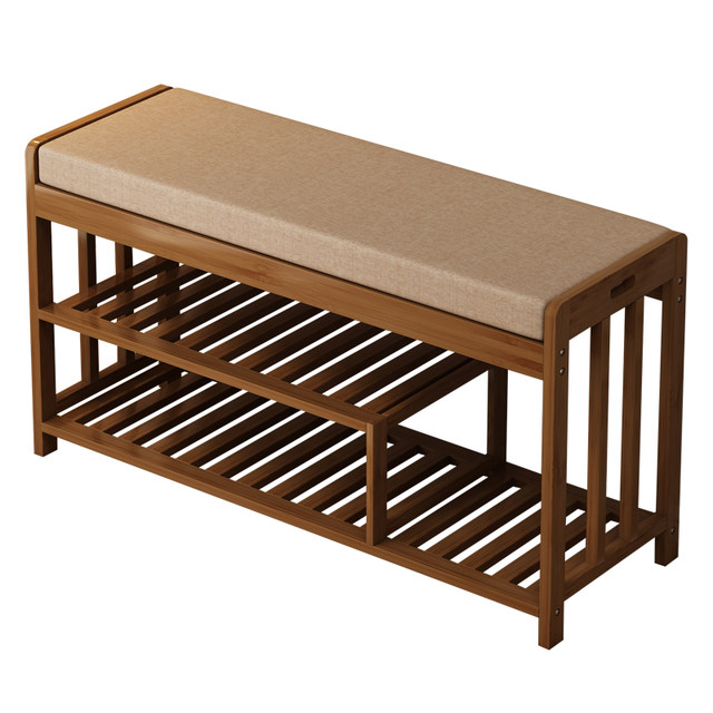 All-Bamboo Shoe Bench and Shoe Cabinet, Home Shoe Rack, Integrated Entryway Bench for Sitting, Doorway Storage, Shoe Bench with Multiple Layers for Entryway Shoe Rack