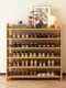 Simple Multi-Layer Shoe Rack at the Entrance, Made of Solid Wood and Bamboo, Dust-Proof, Suitable for Dormitories and Home Use, Large Capacity, Shoe Cabinet Without Doors