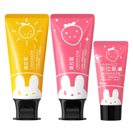 英氏儿童牙膏健齿护龈宝宝防蛀奥拉氟牙膏儿童专用3-6-12岁换牙期