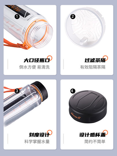 Tritan Sports Water Cup for Men and Women, Outdoor Portable Student School Large-Capacity Tea Cup 2026 New Water Kettle