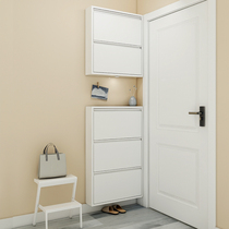 SINKOU ultra-thin shoe cabinet home door large capacity porch cabinet 14cm combination steel Nordic simple tipping bucket cabinet